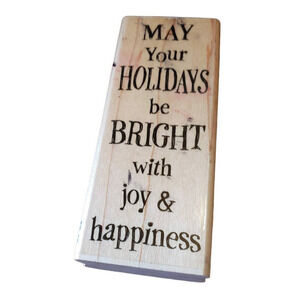 Stampabilities Holiday Bright With Joy Wood Mounted Rubber Stamp NR1008